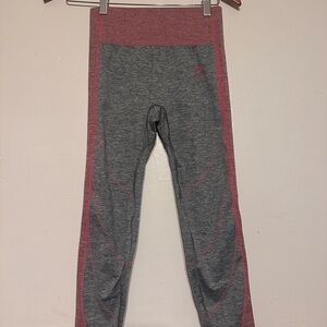 Gymshark Gray and Pink Leggings Sleek Stretchy Design